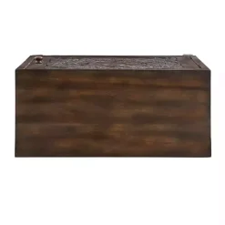 Hot Kirklands Home Dark Chestnut Medallion Carved Cabinet Brown