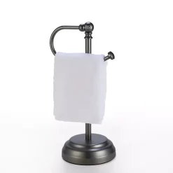 Best Kirklands Home Dark Chrome Hook Countertop Towel Holder Gray