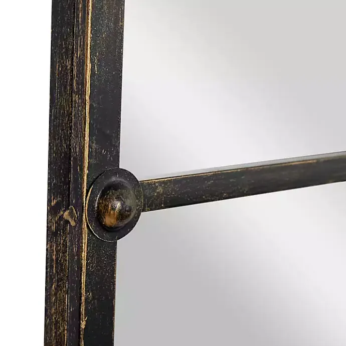 Kirklands Home Dark Crown Frame Windowpane Mirror