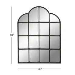 Kirklands Home Dark Crown Frame Windowpane Mirror