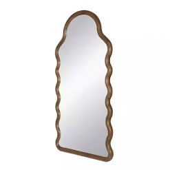 Kirklands Home Dark Gold Arched Wavy Wall Mirror