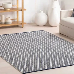 Sale Kirklands Home Dark Gray and Ivory Dainty Diamond Area Rug, 5x8