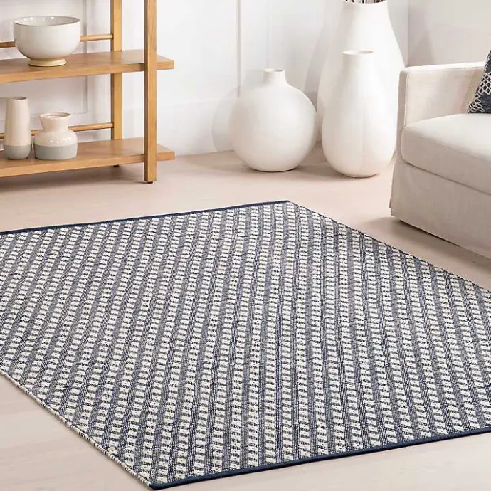 Sale Kirklands Home Dark Gray and Ivory Dainty Diamond Area Rug, 5x8