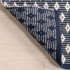 Kirklands Home Dark Gray and Ivory Dainty Diamond Runner