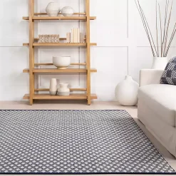 Kirklands Home Dark Gray and Ivory Dainty Diamond Runner