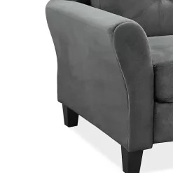 Outlet Kirklands Home Dark Kelly Microfiber Rolled Arm Loveseat Gray