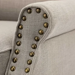 Kirklands Home Dark Miriam Nailhead Trim Armchair Gray
