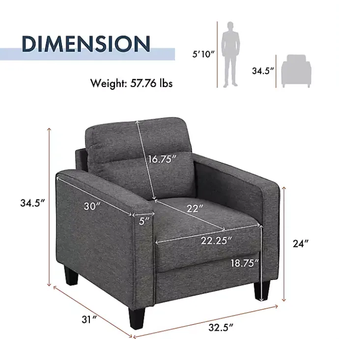 Discount Kirklands Home Dark Performance Fabric Danna Accent Chair Gray