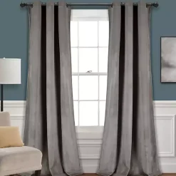Kirklands Home Dark Prima Velvet Curtain Panel Set, 108 in. Gray