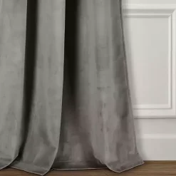 Kirklands Home Dark Prima Velvet Curtain Panel Set, 108 in. Gray