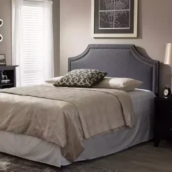 Clearance Kirklands Home Dark Scalloped Corner Queen Headboard Gray