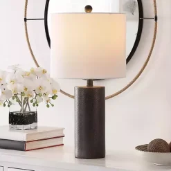 Hot Kirklands Home Dark Gray Textured Nori Table Lamp White