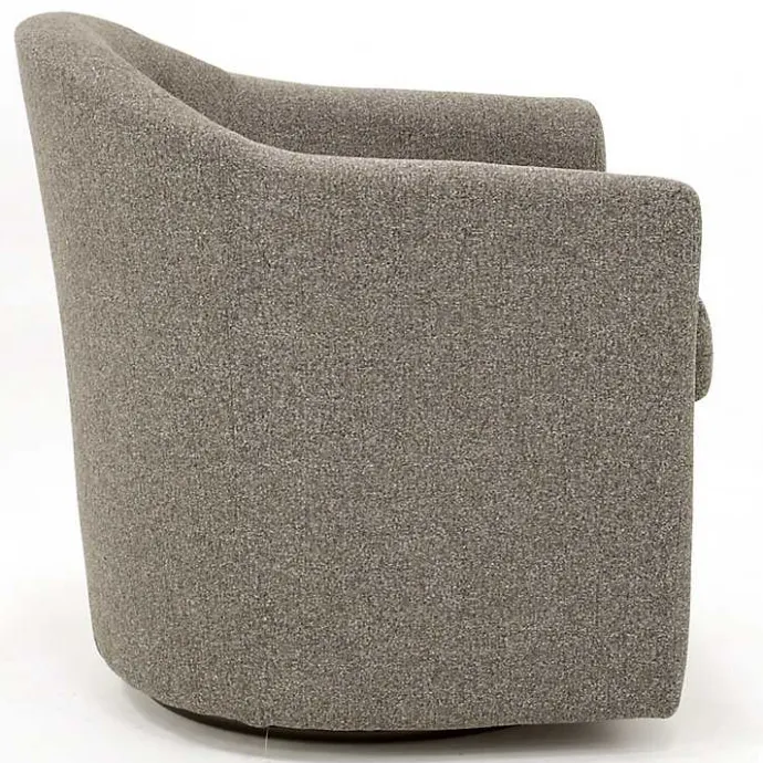 Best Kirklands Home Dark Tufted Swivel Barrel Accent Chair Gray