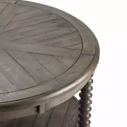 Online Kirklands Home Dark Turned Legs Cofee Table Gray