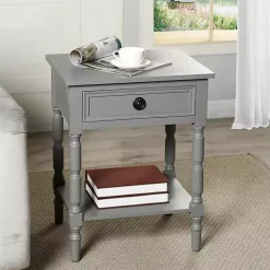 Hot Kirklands Home Dark Wood Barrett Accent Table Gray