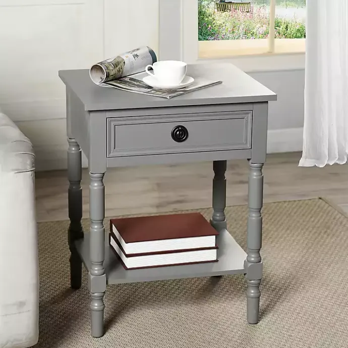 Hot Kirklands Home Dark Wood Barrett Accent Table Gray
