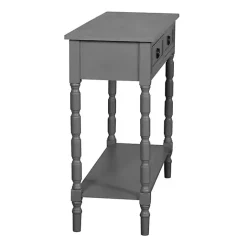 Online Kirklands Home Dark Wood 2-Drawer Barrett Console Table Gray