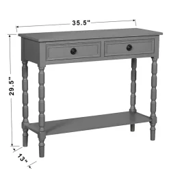 Online Kirklands Home Dark Wood 2-Drawer Barrett Console Table Gray