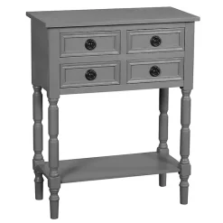 Sale Kirklands Home Dark Wood 4-Drawer Barrett Console Table Gray