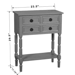 Sale Kirklands Home Dark Wood 4-Drawer Barrett Console Table Gray