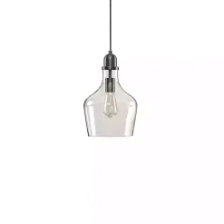Best Kirklands Home Dark Metal Glass Avalon Pendant Light Gray