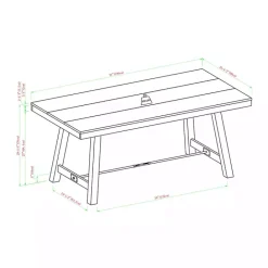 Kirklands Home Dark Oak Wood Rustic Dining Table