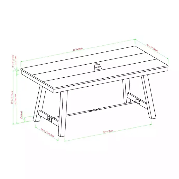 Kirklands Home Dark Oak Wood Rustic Dining Table