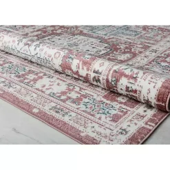 Kirklands Home Dark Terra Cotta Borde Area Rug, 8x10 Red