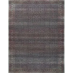 Discount Kirklands Home Dark Vintage Floral Washable Area Rug, 7x9 Gray