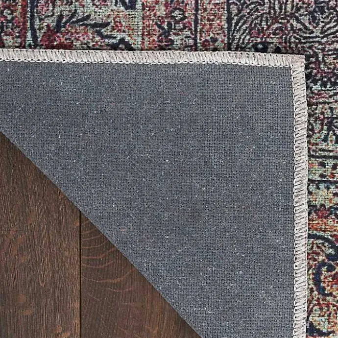 Discount Kirklands Home Dark Vintage Floral Washable Area Rug, 7x9 Gray