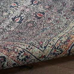 Discount Kirklands Home Dark Vintage Floral Washable Area Rug, 7x9 Gray