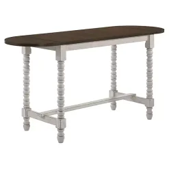 Online Kirklands Home Dark Walnut & White Wood Ema Counter Height Table Brown