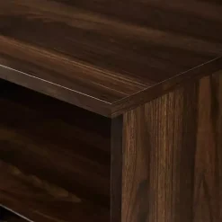Best Kirklands Home Dark Walnut Angled Door Wooden Sideboard Cabinet Brown