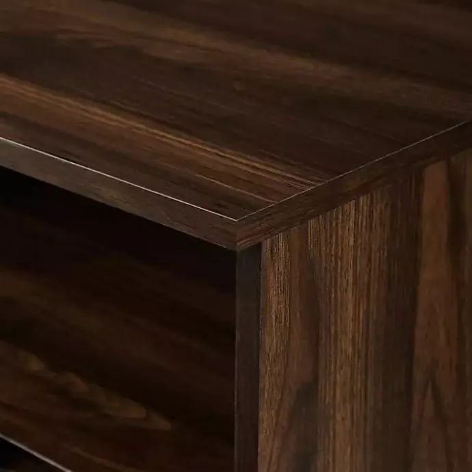 Best Kirklands Home Dark Walnut Angled Door Wooden Sideboard Cabinet Brown