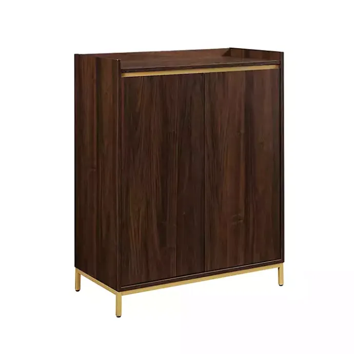 Outlet Kirklands Home Dark Walnut Capri 6-Bottle Cubby Cabinet Brown