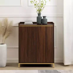 Outlet Kirklands Home Dark Walnut Capri 6-Bottle Cubby Cabinet Brown