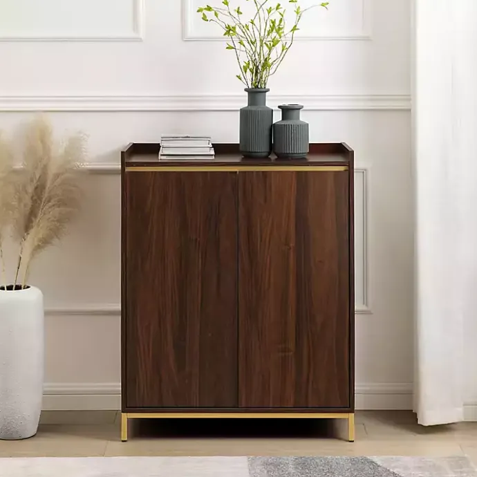 Outlet Kirklands Home Dark Walnut Capri 6-Bottle Cubby Cabinet Brown