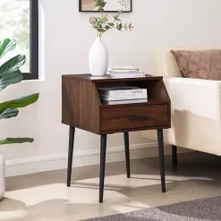 Outlet Kirklands Home Dark Walnut Open Storage Accent Table Brown