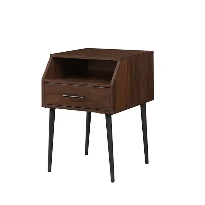 Outlet Kirklands Home Dark Walnut Open Storage Accent Table Brown
