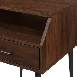 Outlet Kirklands Home Dark Walnut Open Storage Accent Table Brown