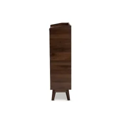 Outlet Kirklands Home Dark Walnut 5-Shelf Wooden Shoe Cabinet Brown