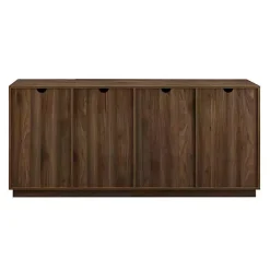 Hot Kirklands Home Dark Walnut Wood and Black Metal Sideboard