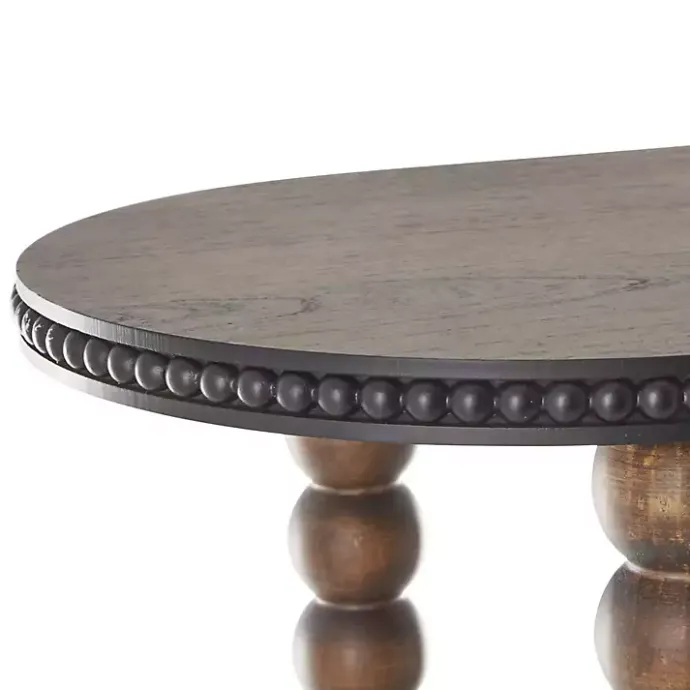 Discount Kirklands Home Dark Wood Beaded Spindle Console Table Brown