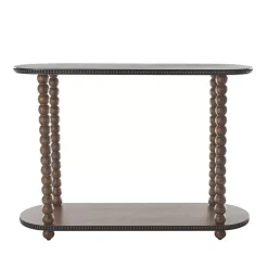 Discount Kirklands Home Dark Wood Beaded Spindle Console Table Brown