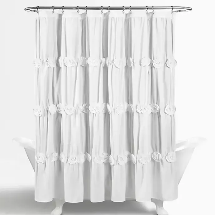Clearance Kirklands Home Darla Floral Shower Curtain White