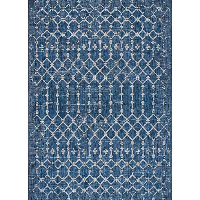 Clearance Kirklands Home Davon Blue Moroccan Trellis Outdoor Rug, 8x10