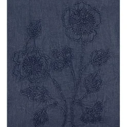 Kirklands Home Deep Floral Embroidered Table Runner Blue