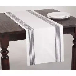 Sale Kirklands Home Deep Blue Striped Border Table Runner