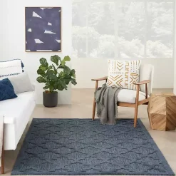 Kirklands Home Deep Navy Trellis Outdoor Area Rug, 4x6