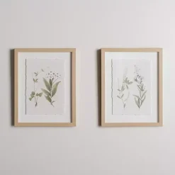 Discount Kirklands Home Delicate Botanical Framed Art Prints, Set of 2 White